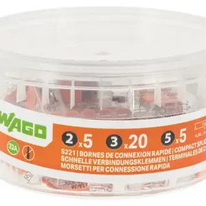 WAGO Pot de 30 bornes de connexion automatique S221 2,3 et 5 entrées Nouvelle Collection
