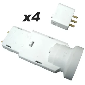 Lot de 4 fiches DCL avec douilles E27 - Blanc ZENITECH Prix Bas