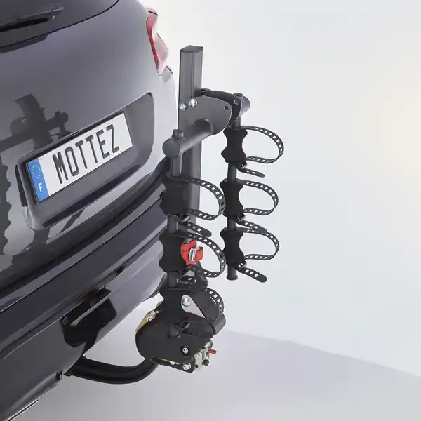 Porte vélo 3 vélos électriques suspendus sur attelage MOTTEZ Satisfait Ou Remboursé