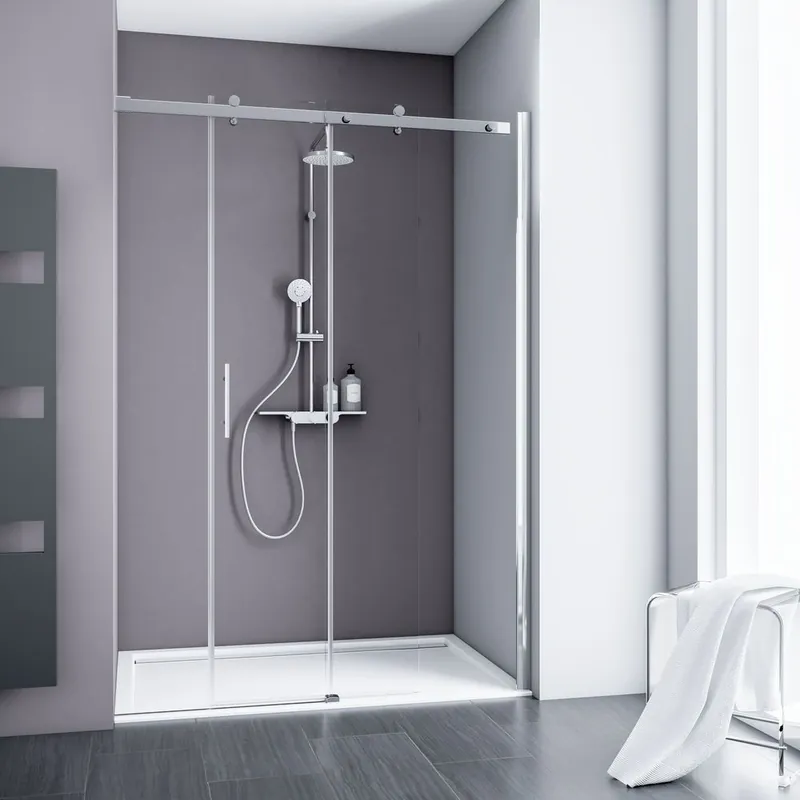 Super Prix Porte de douche coulissante 160x200 cm profilé chrome verre transparent 6 mm NewStyle Urban - SCHULTE