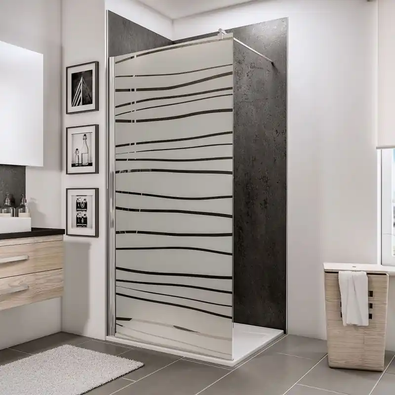Paroi de douche à l‘italienne 90x190 cm profilé chrome verre sérigraphié mistral 5 mm NewStyle - SCHULTE Achetez Aujourd'hui