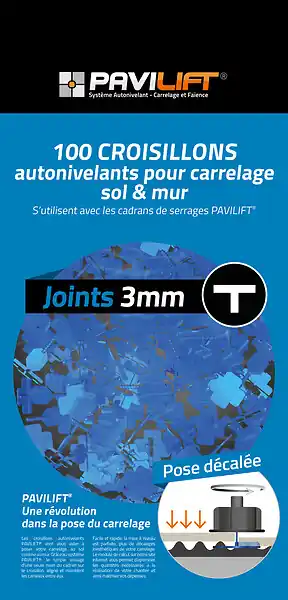 Croisillons de carrelage en T - 3 mm - Lot de 100 PAVILIFT Nouvel Arrivage