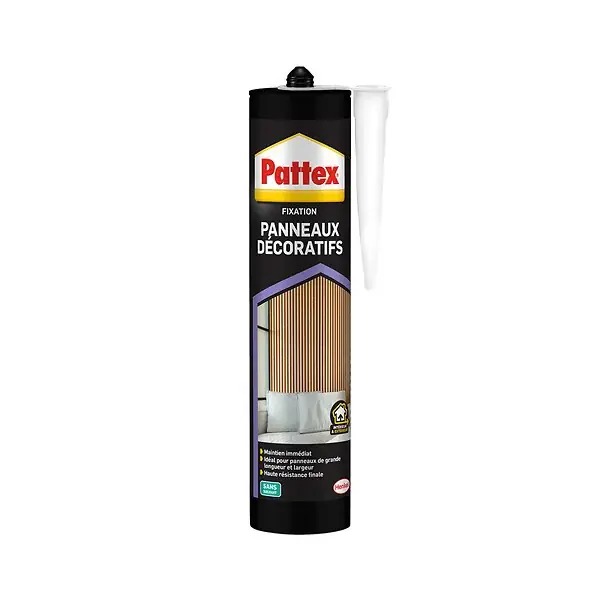 Colle fixation panneaux décoratifs - Cartouche 470g - Blanc PATTEX Paiement Sécurisé