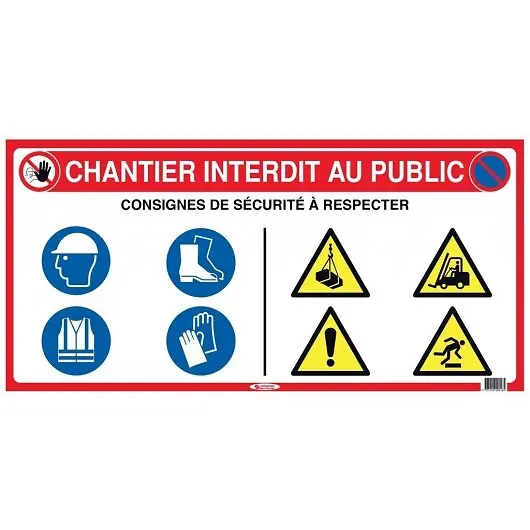 Panneau de chantier 10 en 1 800x400mm TALIAPLAST Prix Cassé