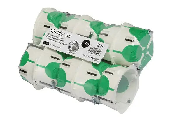 Lot de 10 boîtes d‘encastrement Multifix Air D67mm prof 40mm SCHNEIDER ELECTRIC Seulement Aujourd'hui