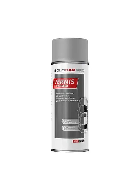 Vernis spray acrylique incolore - 400ml - Brillant SOLOCAR Prix Promo