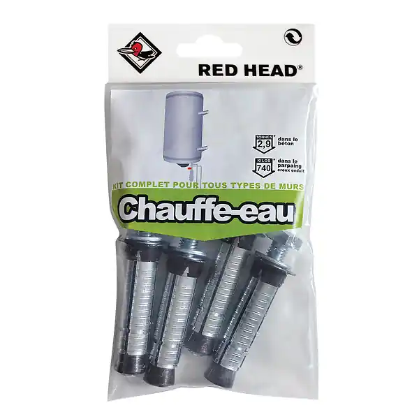 Sachet de 4 chevilles G2X 16X65mm + vis 10x70mm RED HEAD Offre Spéciale