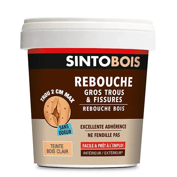 Rebouchage bois gros trous - Pâte prête à l‘emploi - Beige bois clair - 1Kg SINTO Dernier Modèle
