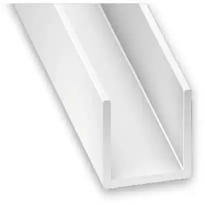 Profilé U PVC blanc 10 x 18 x 10 x 1 mm intérieur 16 mm 1 m CQFD Certifié