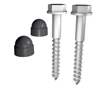 TIREFONDS D10x80 SOL BOIS, 2 PIECES INOX A2 + 2 BOUCHONS ANTHRACITE BURGER Offre Spéciale