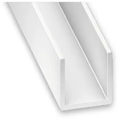 Profilé U PVC blanc 10 x 14 x 10 x 1 mm intérieur 12 mm 2,60 m CQFD Expédition Rapide
