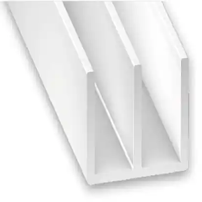 Profilé double U PVC blanc 12 x 13 x 12 x 1 mm intérieur 5 mm 2 m CQFD Jusqu'à Épuisement Des Stocks