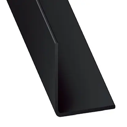Haute Qualité Cornière égale PVC laque noir 20 x 20 mm 2 m CQFD