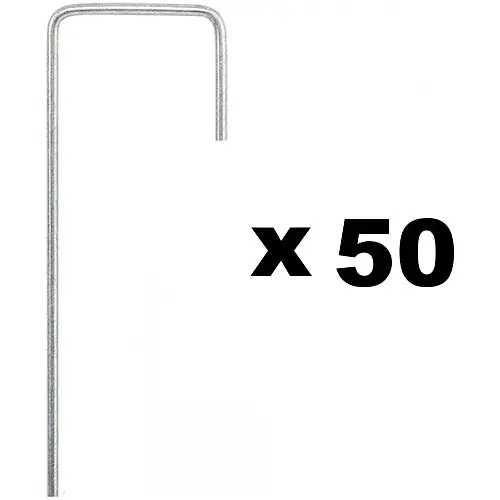 Lot de 50 piquets de fixation pour jardin en acier galvanisé - Longueur 150 mm GT GARDEN Offre Exclusive