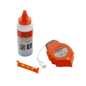 Set De 3 Pces Cordeau Traceur, Bidon De Poudre Et Mini Niveau Alyco Orange Alyco 170130 Achetez Aujourd'hui