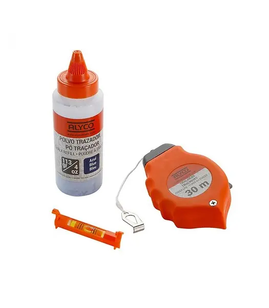 Set De 3 Pces Cordeau Traceur, Bidon De Poudre Et Mini Niveau Alyco Orange Alyco 170130 Achetez Aujourd'hui