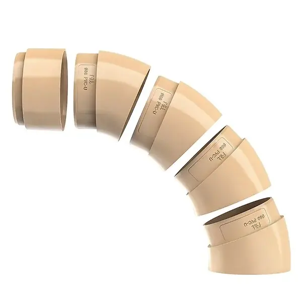 Coude multi-angles 22°-87° PVC Diam.80 sable FITT Vente Directe