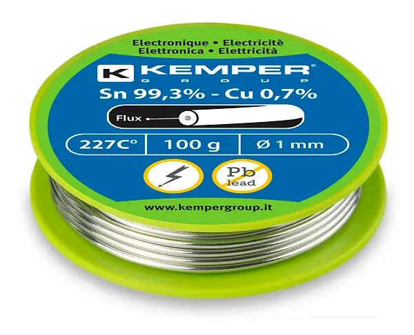 Fil étain sans plomb Sn99,3%Cu0,7% - Diamètre 1mm - 100 g KEMPER Expédié Aujourd'hui