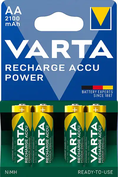 Lot de 4 piles rechargeables AA - 2100 mAh - NiMH VARTA Seulement Aujourd'hui