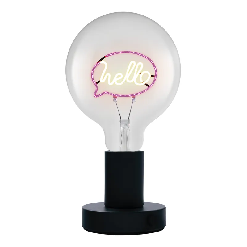 Lampe à poser avec ampoule à message néon E27 Hello 1,2W - OSRAM Promotion Saisonnière