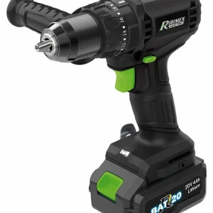 Perceuse-visseuse à percussion Brushless 20 V avec batteries 2.0 et 4.0 Ah, chargeur et accessoires RBAT20 - RIBIMEX Jusqu'à Épuisement Des Stocks