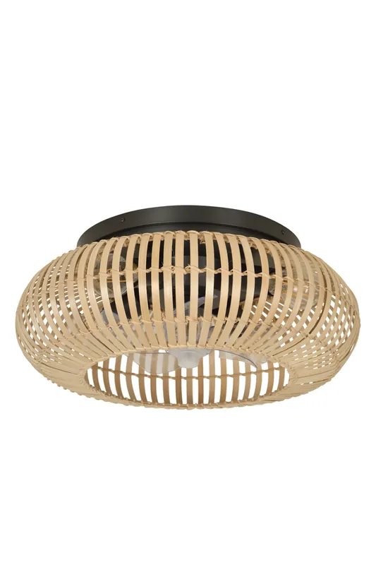 Authentique Ventilateur de plafond design bambou 4xE27 + télécommande Ø50cm - Fortaleza COREP