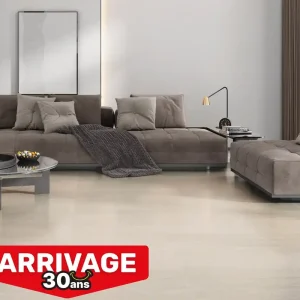 Carrelage de sol intérieur effet pierre avorio PILAT 60 x 60 cm paquet de 1,08 m² CERAM INDUSTRIE Prix Choc