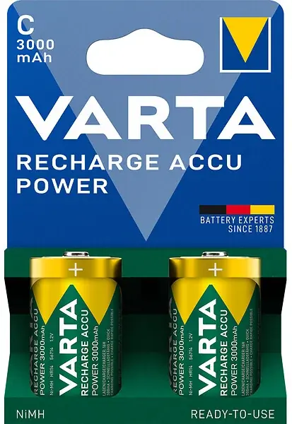 Bon Marché Accu rechargeable NiMH type C - Lot de 2 - 3000 mAh - 1,2 V VARTA