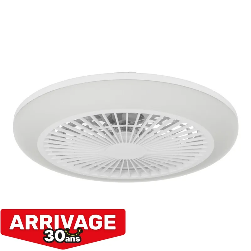Ventilateur de plafond silencieux avec lumière LED + télécommande Blanc Ø46cm - Salvador EGLO Paiement Sécurisé