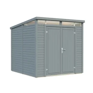 Haute Qualité Abri de jardin Palmako Elias bois peint gris Ép.16 mm - 5,6 m² hors-tout - PALMAKO