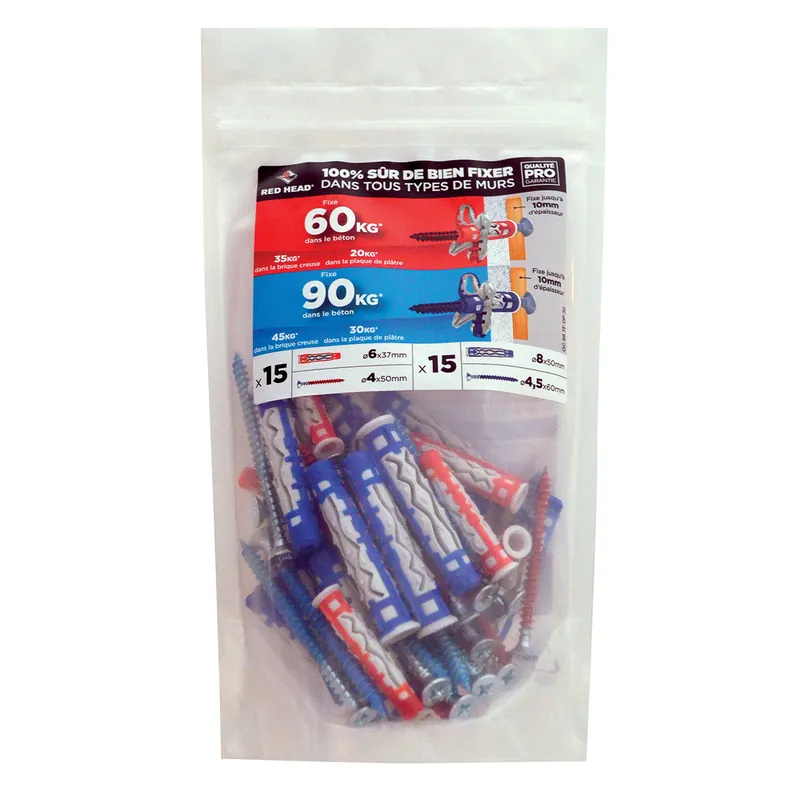 Chevilles MX 6 X 37 mm 8 x 50 mm par 30 RED HEAD Vente Flash