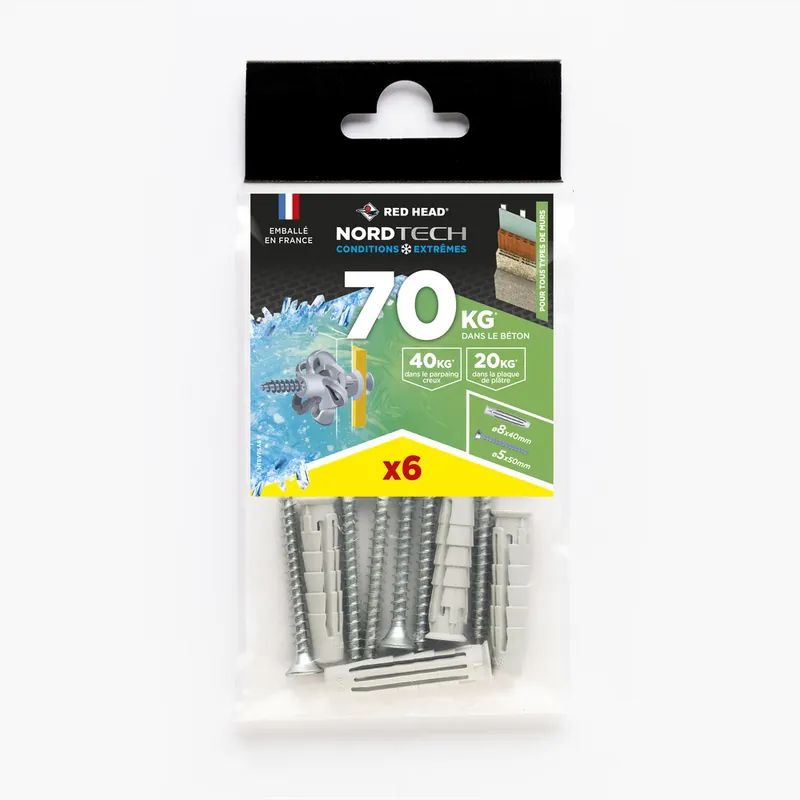 Chevilles Nortech 8 x 40 mm par 12 RED HEAD Bon Plan