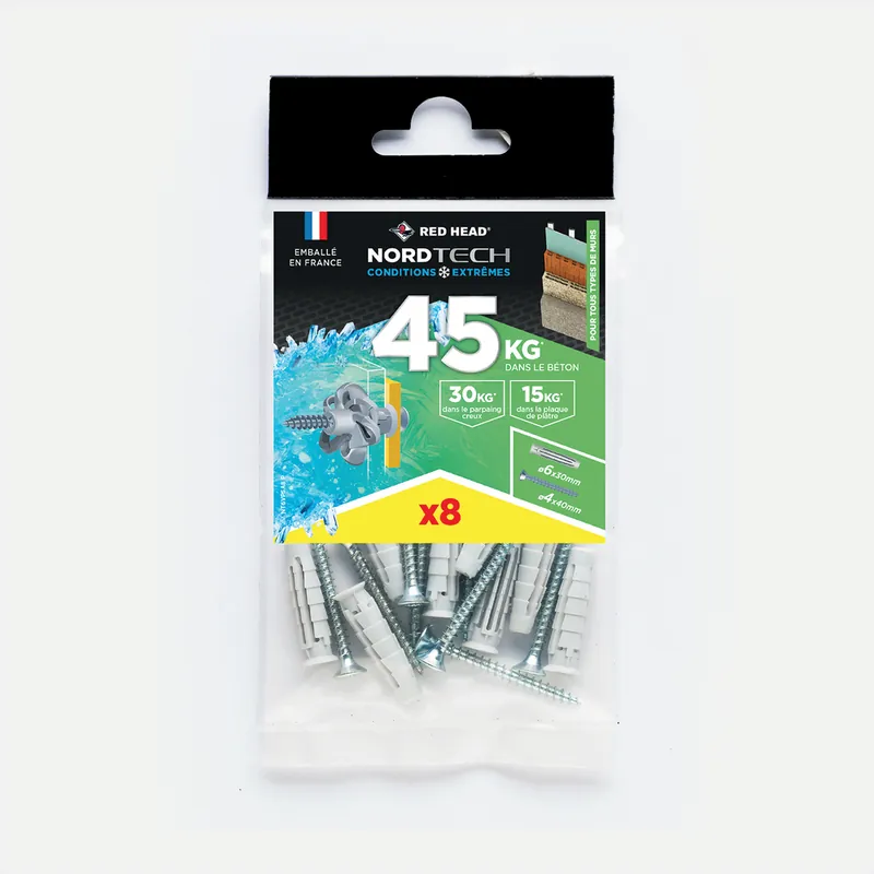 Affaire À Saisir Chevilles Nortech 6 x 30 mm par 8 RED HEAD