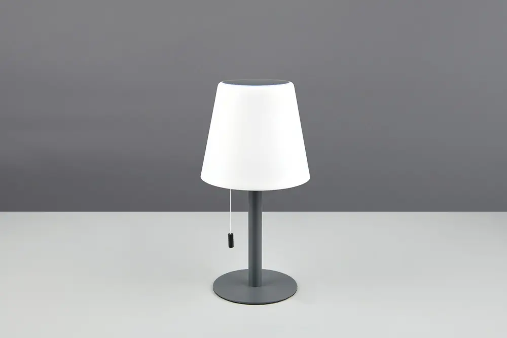 Réduction Lampe à poser solaire/USB LED Lamure blanc et noir IP44 150 lumens RGB - REALITY