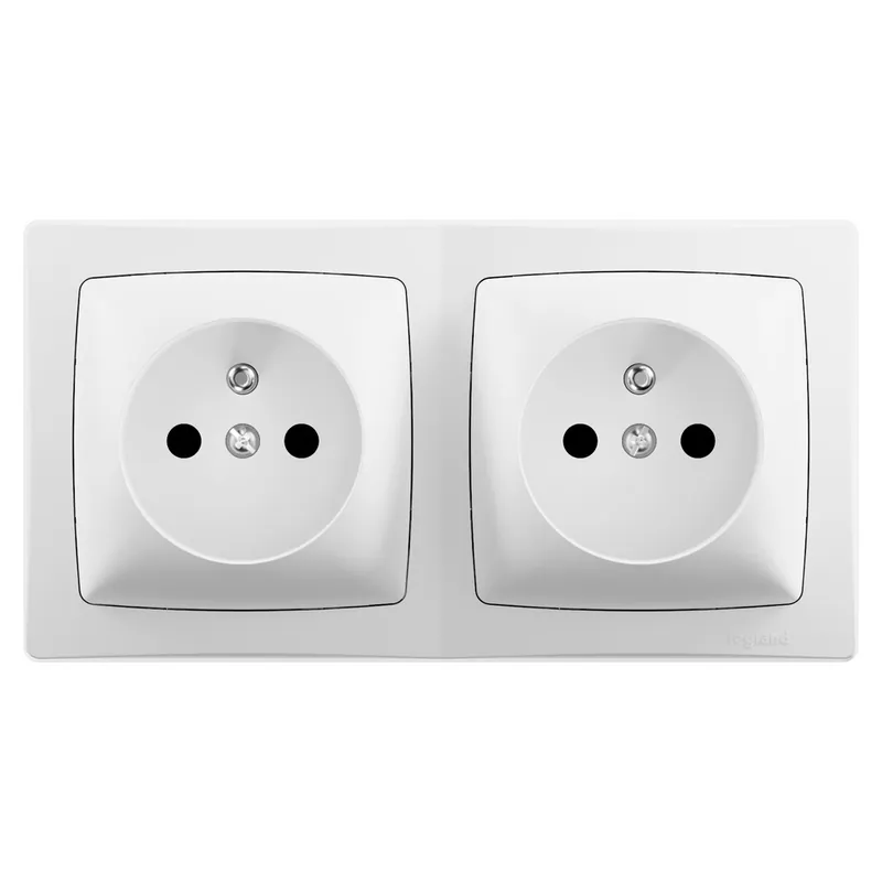Paiement Sécurisé Double prise 2 pôles + terre en saillie vertical/horizontal ASL blanc - LEGRAND