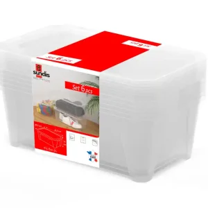 Bacs plastiques Fly Box 6 litres avec couvercle par 6 SUNDIS Commande En Gros