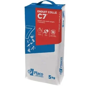 Enduit colle multi-usages plâtre C7 - 5kg PLACO Achat Immédiat