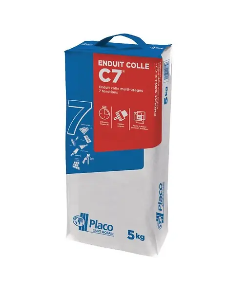 Enduit colle multi-usages plâtre C7 - 5kg PLACO Achat Immédiat