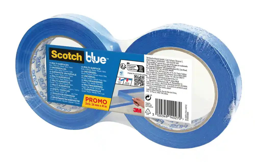 Rouleau de masquage multi surfaces 24 mm x 41 m par 2 SCOTCH Prix Cassé