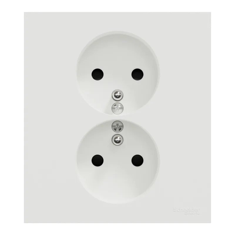 Double prise 2 pôles + terre sur boîte encastrement simple Odace 2025 blanc - SCHNEIDER ELECTRIC Nouvelle Collection