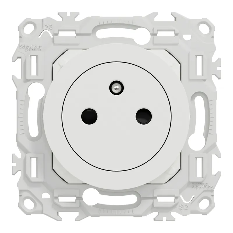 Promotion Prise affleurante 2 pôles + terre Odace 2025 blanc - SCHNEIDER ELECTRIC