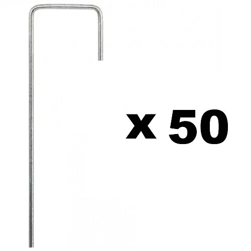 Remise Lot de 50 piquets de fixation pour jardin en acier galvanisé - Longueur 200 mm GT GARDEN