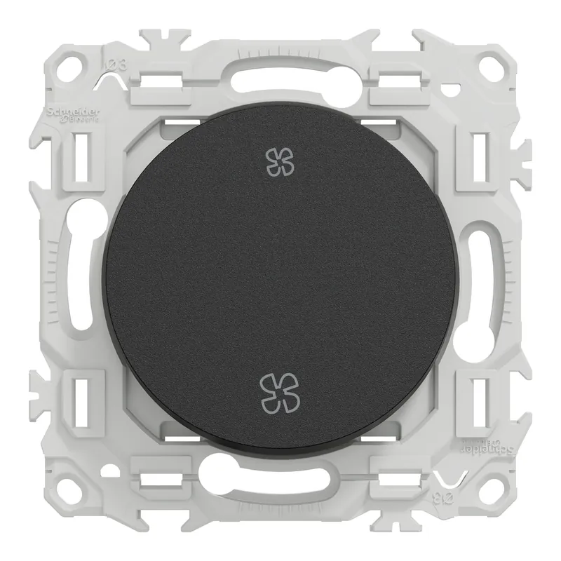 Certifié Interrupteur ou poussoir VMC 2 vitesses Odace 2025 noir - SCHNEIDER ELECTRIC