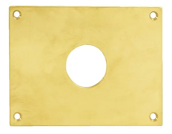 Plaque de propreté trou rond 24 laiton poli 90x65mm - HERACLES - 251752-TR24 Expédié Aujourd'hui