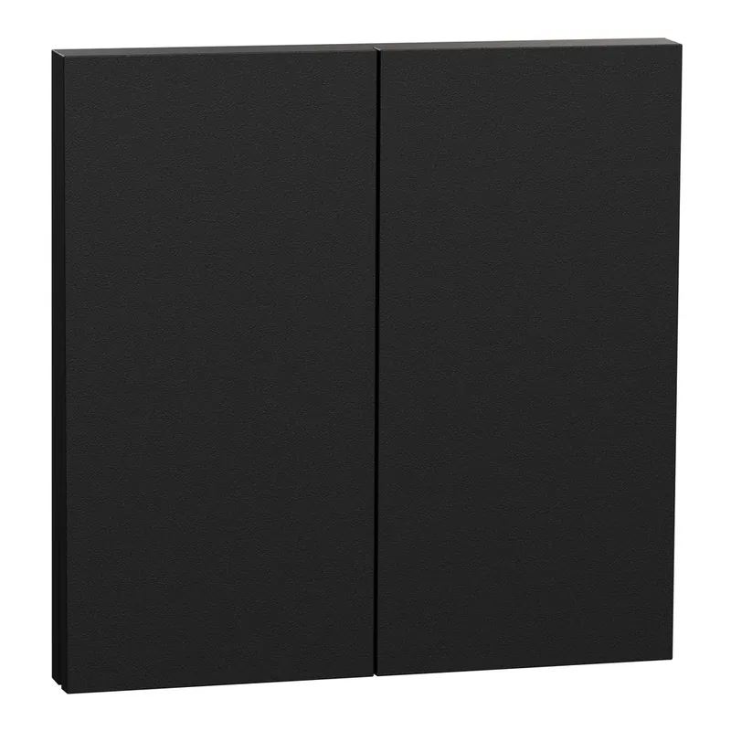 Commander Maintenant Double interrupteur va-et-vient ou poussoir avec plaque intégrale Odace 2025 noir - SCHNEIDER ELECTRIC
