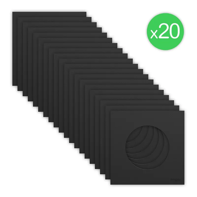 Réduction Plaques de finition 1 poste Odace 2025 noir par 20 - SCHNEIDER ELECTRIC