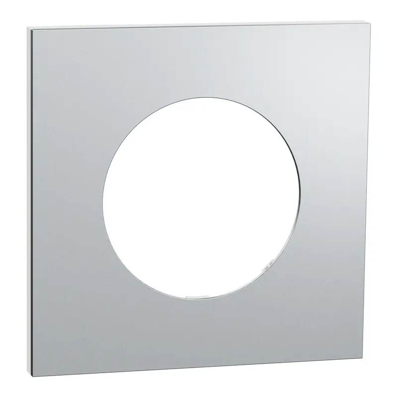 Plaque de finition 1 poste Odace 2025 Métal effet aluminium / blanc - SCHNEIDER ELECTRIC Prix Promo