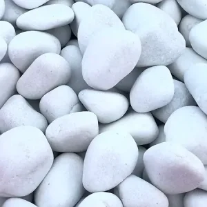 Galet décoratif en marbre blanc - 24/40mm - Filet de 20kg JARDINAT Paiement Sécurisé