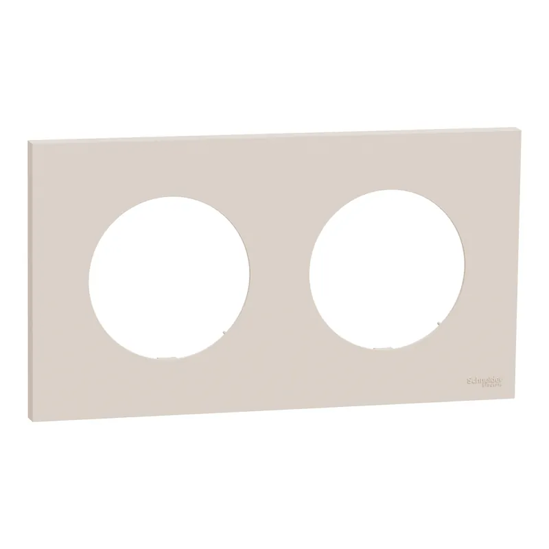 Plaque de finition 2 postes Odace 2025 beige sable - SCHNEIDER ELECTRIC Nouveauté
