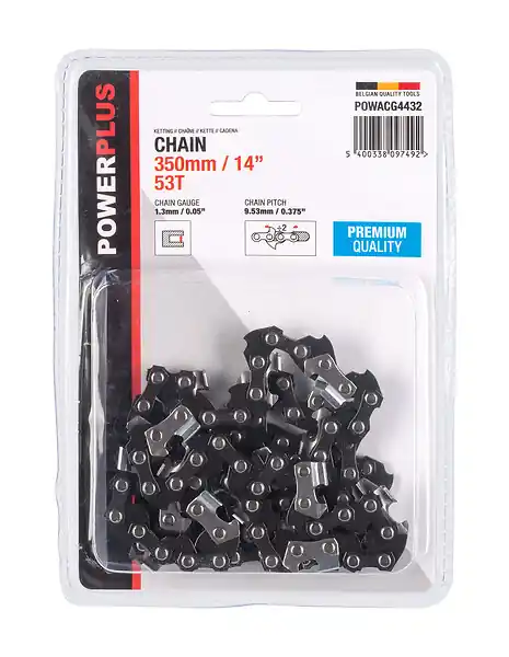Super Prix Chaîne de tronçonneuse - 350mm - 53 dents - Acier trempé POWERPLUS